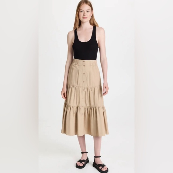 Brochu walker Havana tiered midi skirt nwot